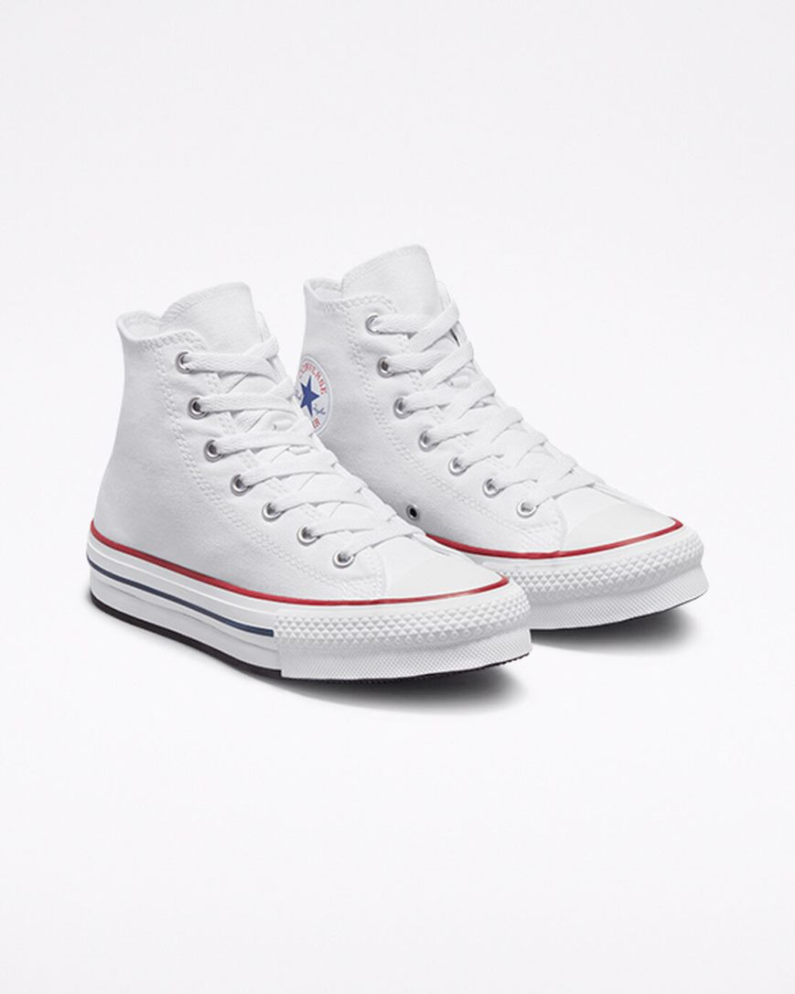 Topanky Na Platforme Converse Chuck Taylor All Star Lift Vysoke Dievcenske Biele Tmavo Červené Námornícka Modrá | SK QOEJU9